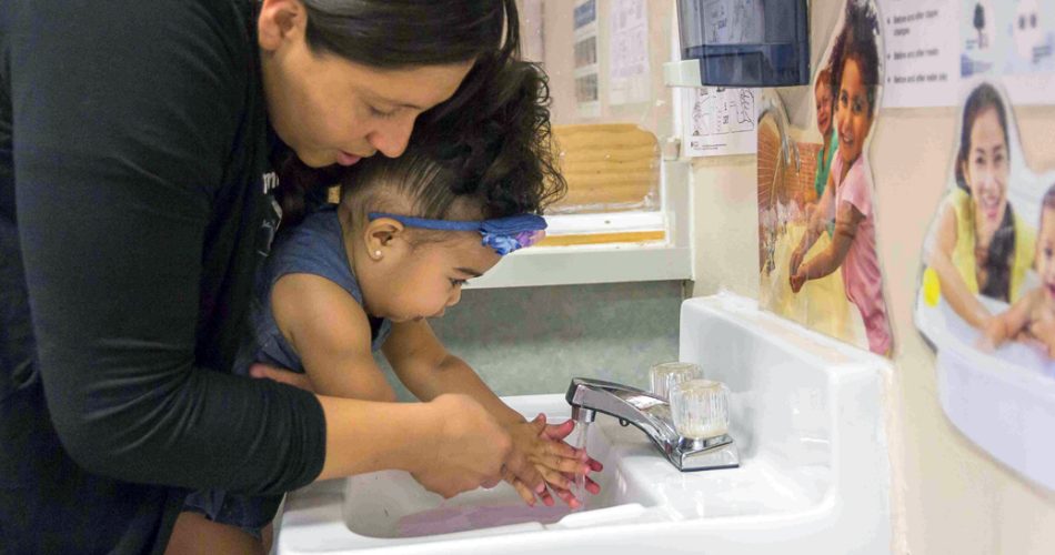 washing hands