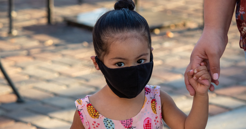 child wearing mask